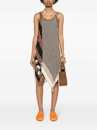 LOEWE PAULA'S IBIZA - Striped Pleated Short Dress