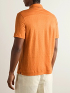 Zegna - Slim-Fit Linen Polo Shirt - Orange