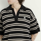 Amiri Men's MA Stripe Knit Polo in Black