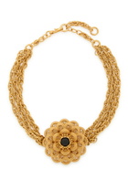 Chloe The Chloé Feather Flower Necklace - Gold - One Size