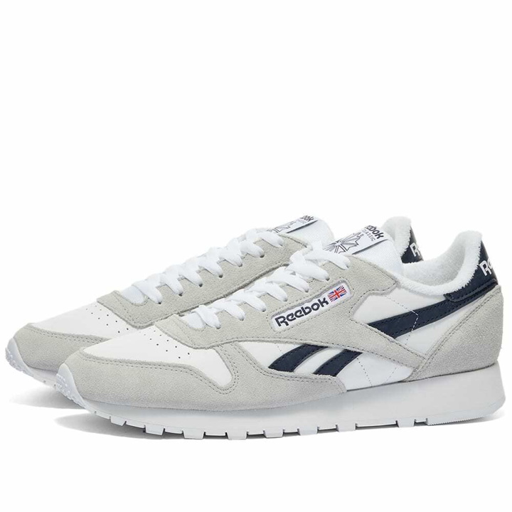 Photo: Reebok Classic Leather Sneakers in Vector Navy/White