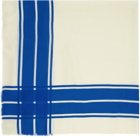 TOTEME Blue & Off-White Wool Silk Blanket Scarf