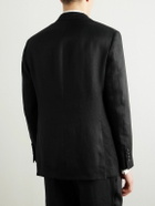 Brunello Cucinelli - Satin-Trimmed Linen Tuxedo Jacket - Black