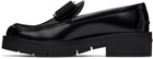 Ferragamo Black Chunky Vara Bow Loafers