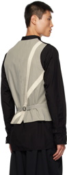 Yohji Yamamoto Black & White Paneled Vest
