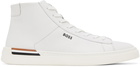 BOSS White Logo High-Top Sneakers