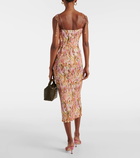 Zimmermann Golden Pleated floral slip dress