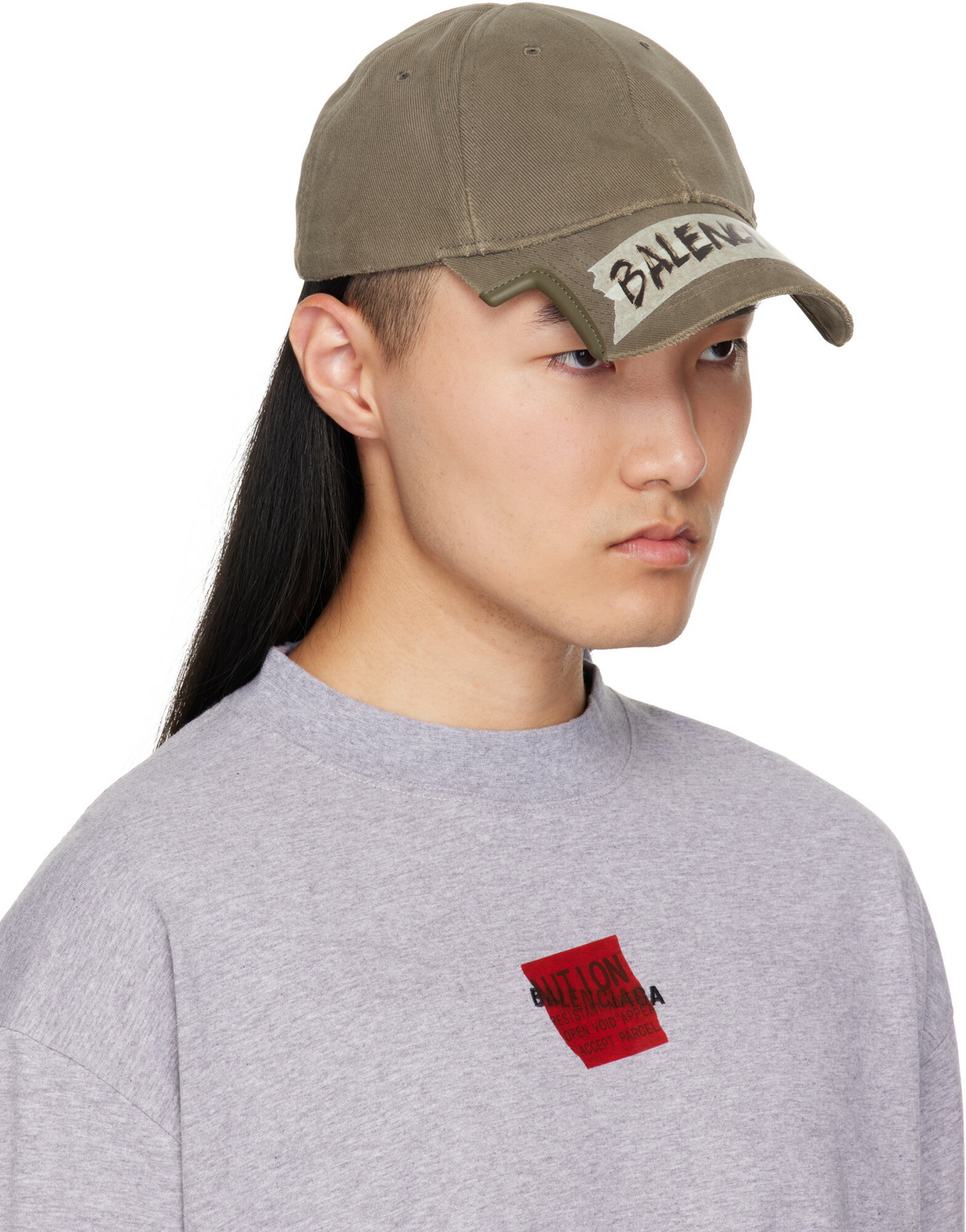 Balenciaga Khaki Masking Tape Cap