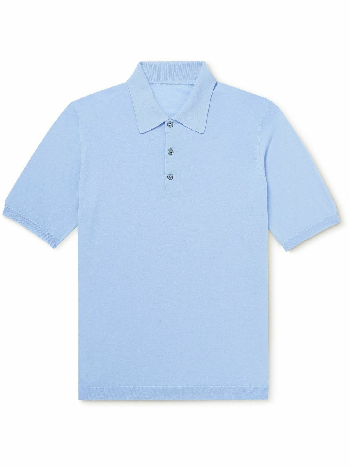 Photo: Anderson & Sheppard - Wool Polo Shirt - Blue