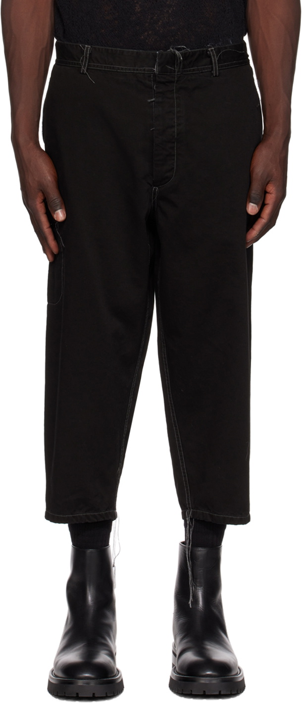 NICOLAS ANDREAS TARALIS Black Loose Thread Trousers