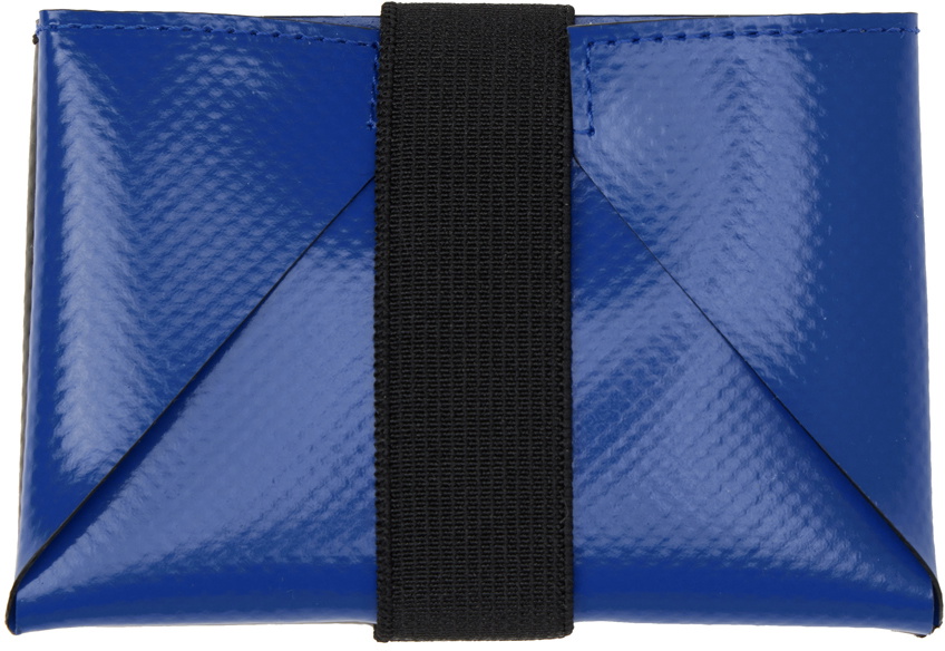 ◇MARNI◇ Logo card holder navy blue black PFMI0062U0P2644Z5 Marni Navy & Black Fold Card Holder Marni