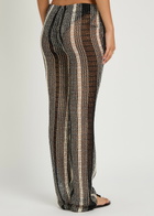 Missoni Striped Slim-leg Open-knit Beach Trousers White And Black