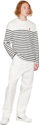 AMI Paris White Ami de Cœur Long Sleeve T-Shirt