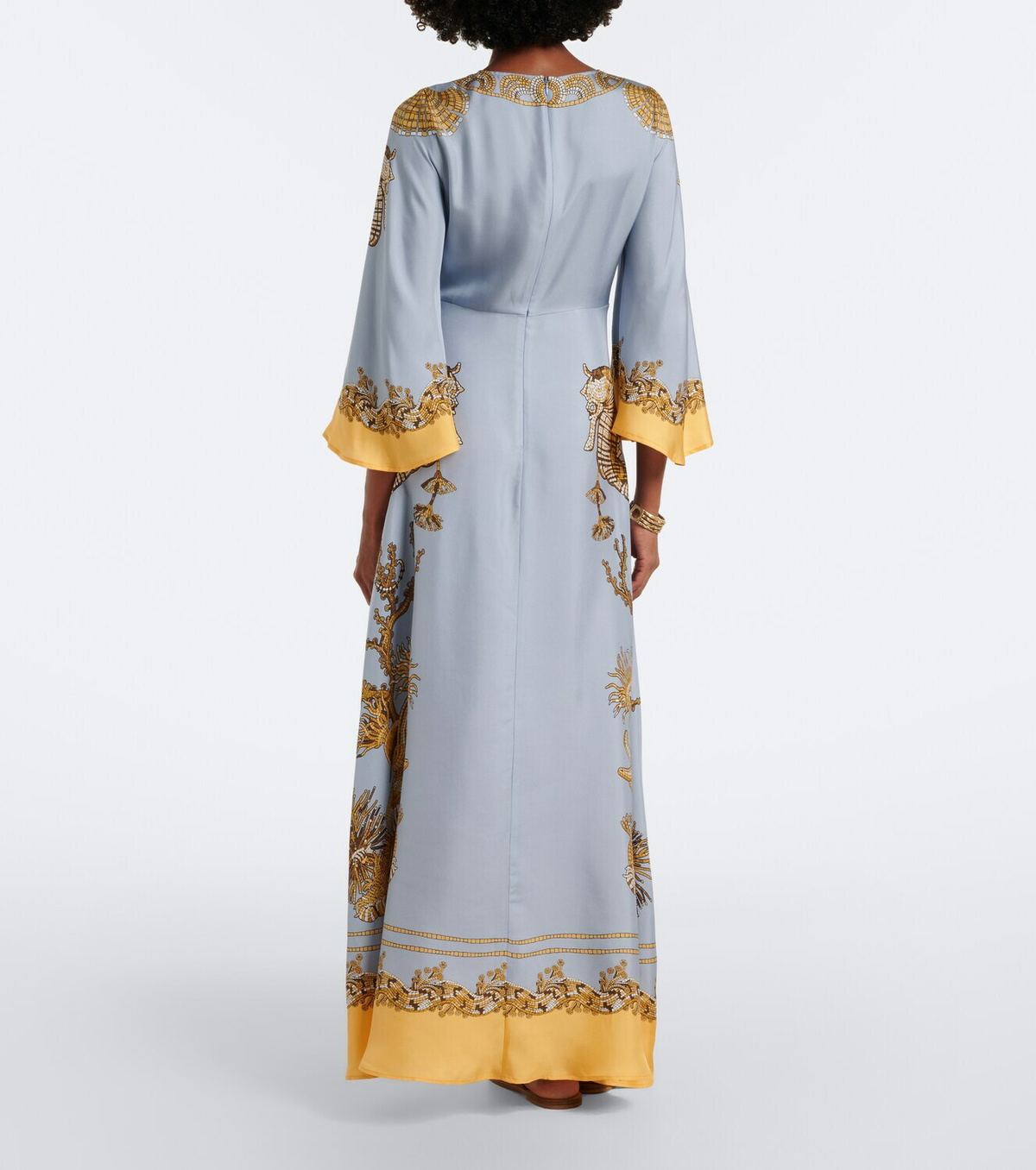 La DoubleJ Sorella printed silk twill maxi dress