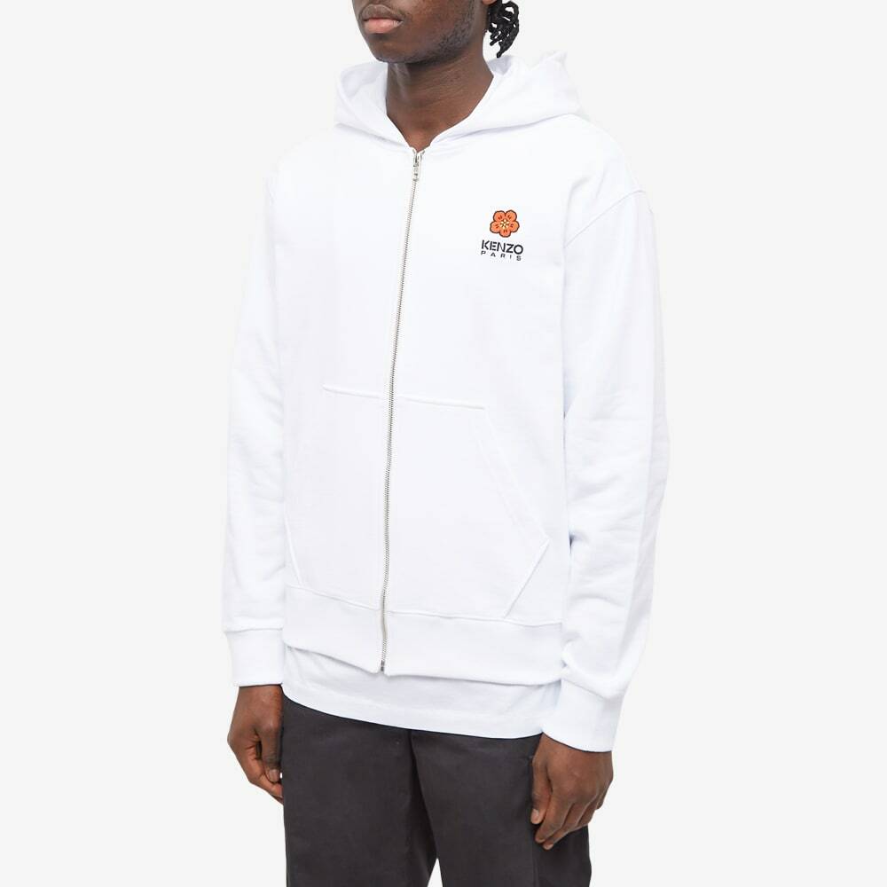 Kenzo Paris Men's Boke Flower Crest Fz Popover Hoody in White Kenzo