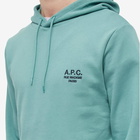 A.P.C. Men's A.P.C Marvin Embroidered Logo Hoody in Grey Green