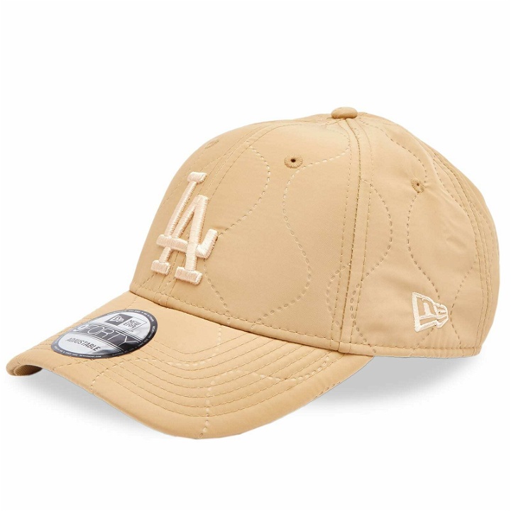 Photo: New Era Men's LA Dodgers Quilted 9Forty Adjustable Cap in Beige
