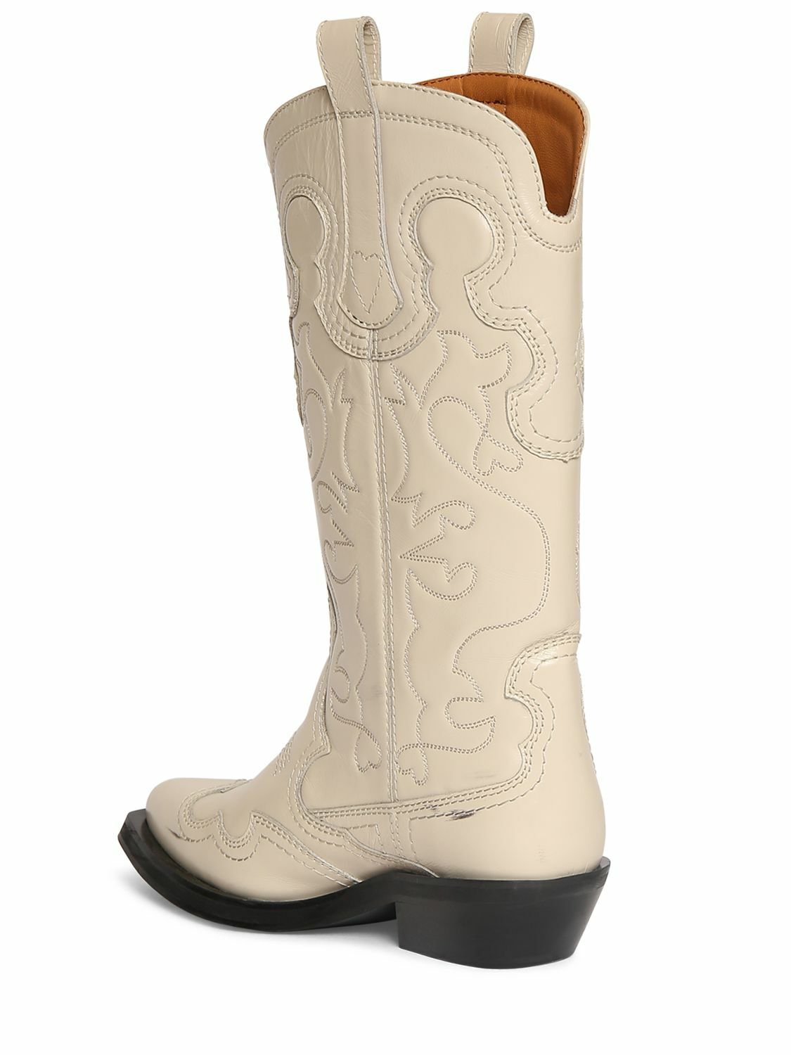 Ganni Ganni Mid Shaft Embroidered Western Boots main image 1