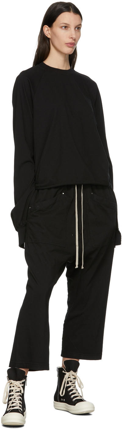 Rick Owens Drkshdw Black Cropped Cargo Lounge Pants Rick Owens Drkshdw