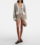 Brunello Cucinelli Striped cotton-blend cardigan