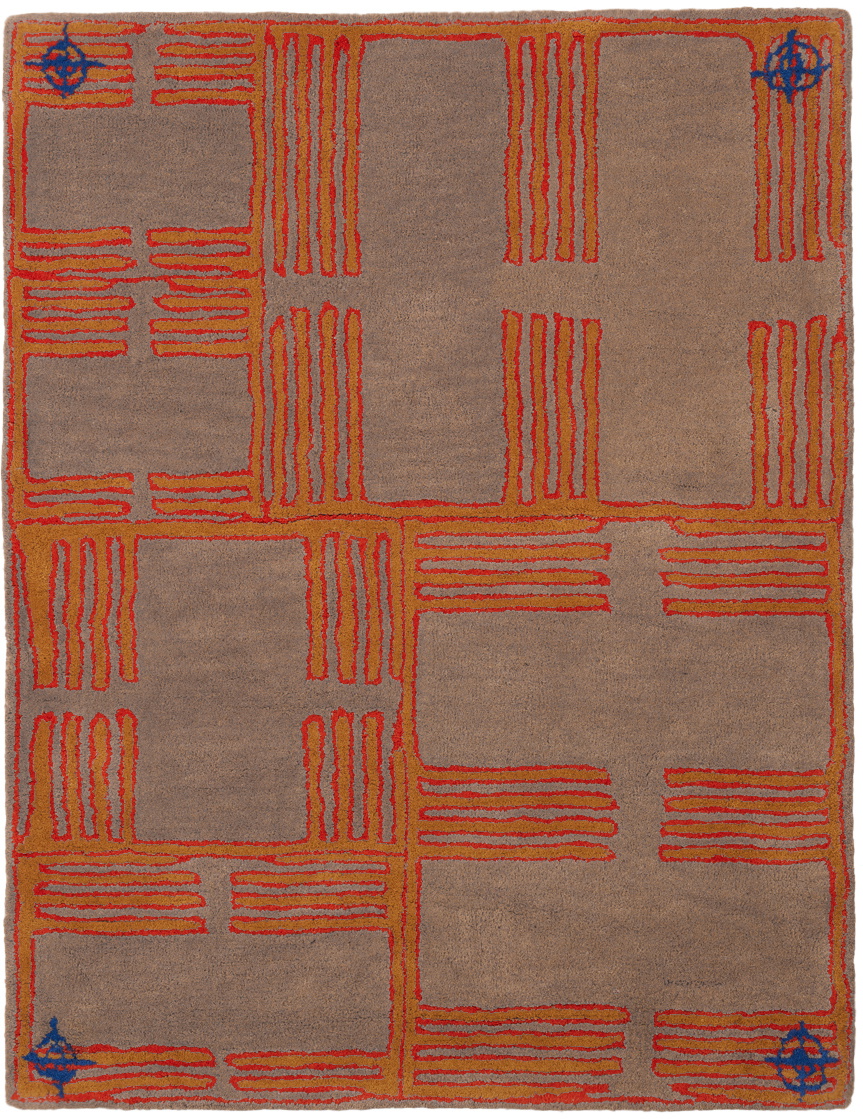 MAKI RUGS Brown & Orange Circuit Rug