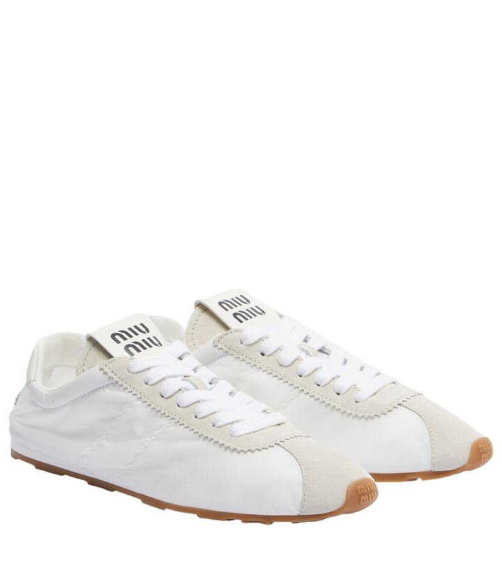 Photo: Miu Miu Plume suede-trimmed sneakers