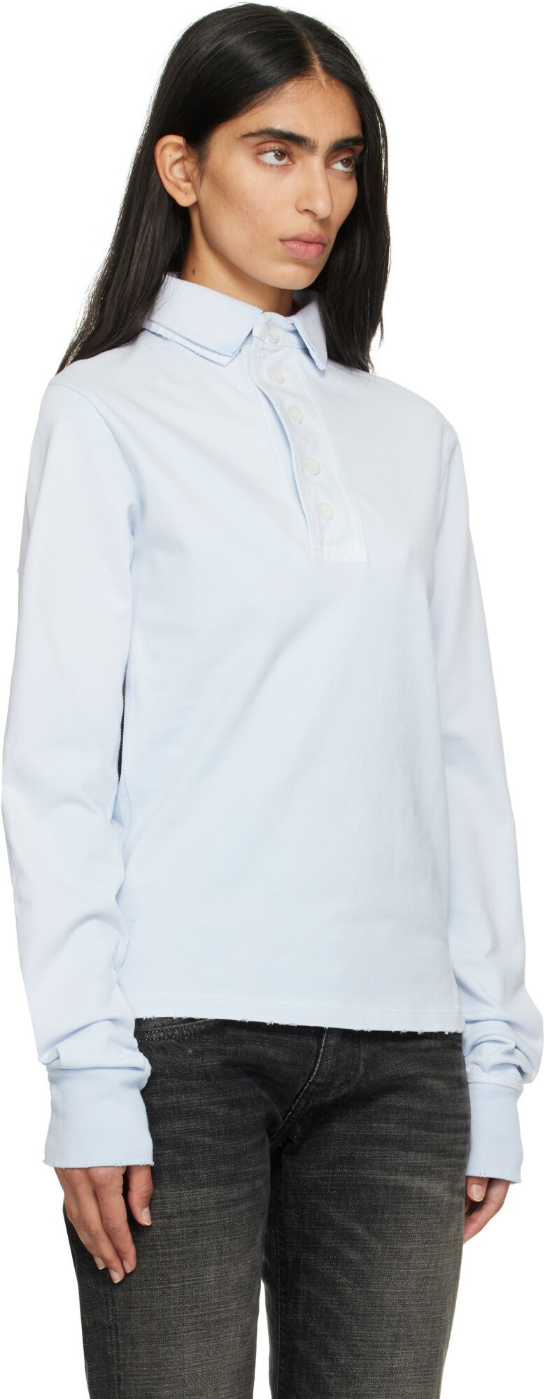Raimundo Langlois SSENSE Exclusive Blue Rugby Polo