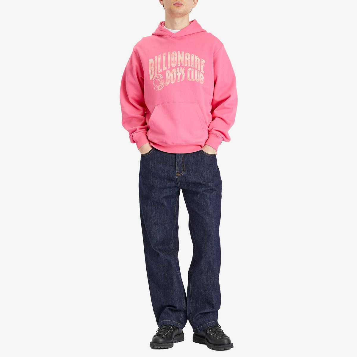 Billionaire Boys Club Men's Mountain Fill Arch Logo Hoodie in Pink