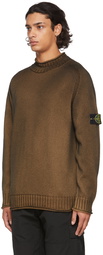 Stone Island Orange Wool Airbrush Turtleneck