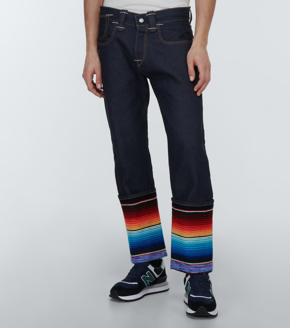 Junya Watanabe - Striped jacquard straight jeans Junya Watanabe