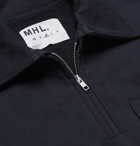 Margaret Howell - MHL Loopback Organic Cotton-Jersey Half-Zip Sweater - Blue