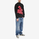 AMIRI Men's Bandana Applique Rabbit Crew Sweat in Black