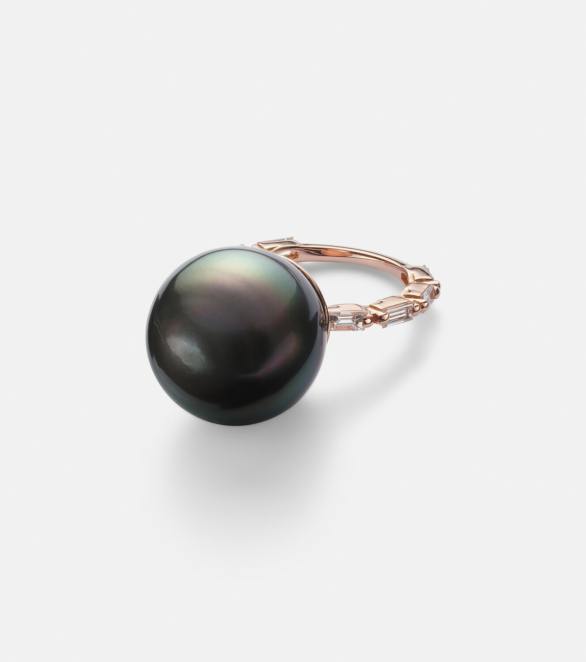 Suzanne Kalan 18kt rose gold ring with pearl and diamonds
