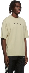 Off-White Beige Paint Splat Arrow T-Shirt