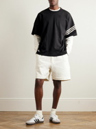 adidas Originals - Neoclassics Logo-Embroidered Cotton-Jersey T-Shirt - Black