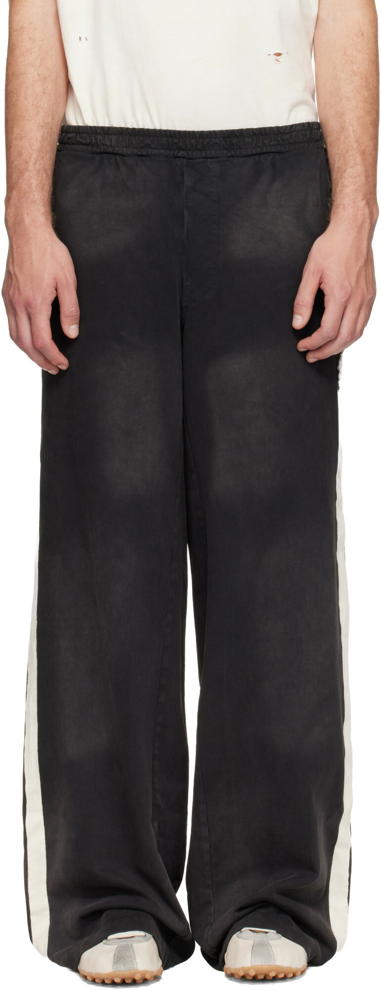 424 Black Striped Sweatpants