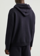 Lanvin Hooded Wool-blend Sweatshirt Navy