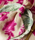 The House of Lyria Plumeria set of 2 floral linen napkins