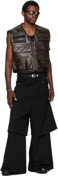 LU'U DAN Black Double-Deck Denim Jeans