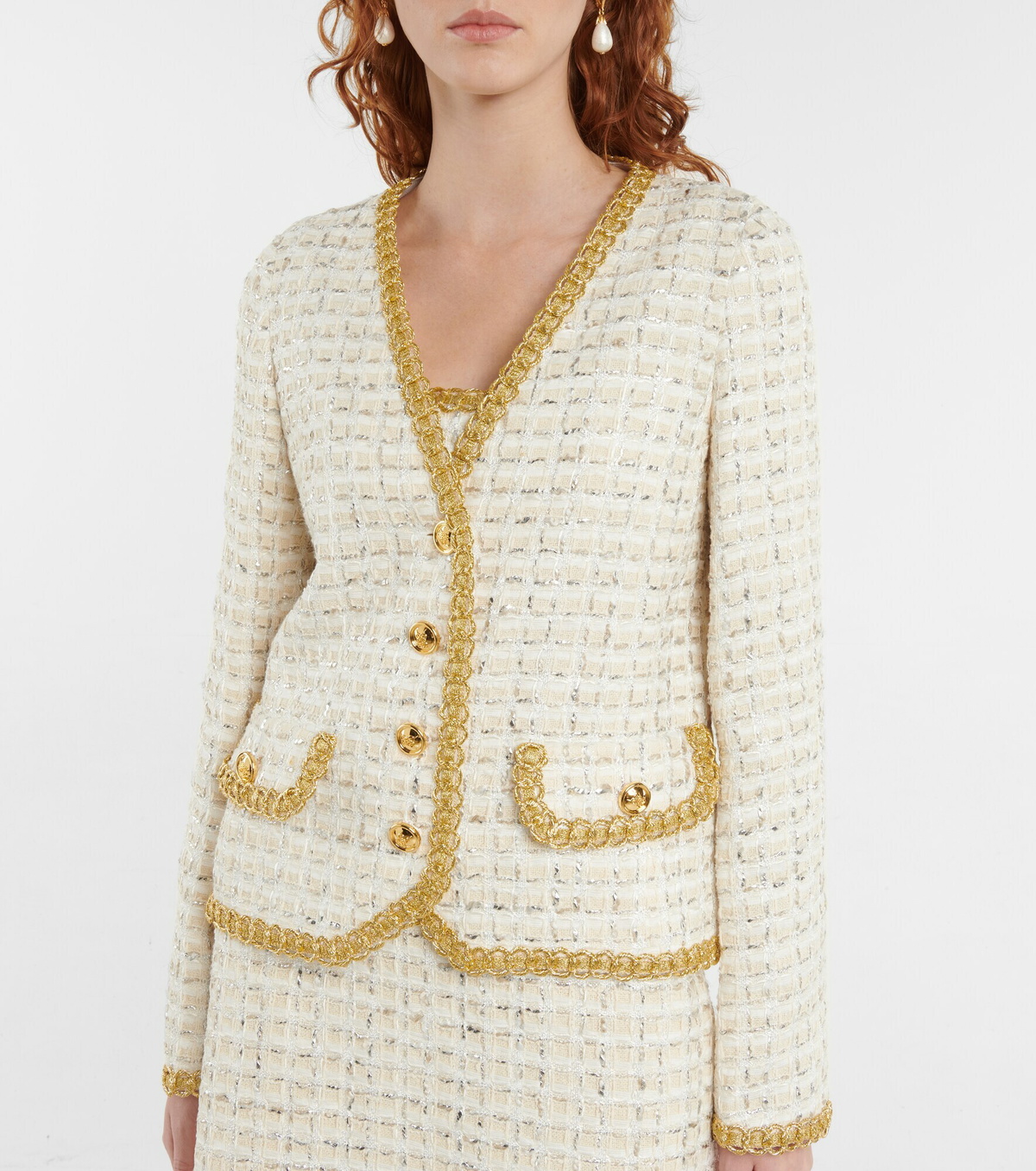 期間限定・お買い得商品: |産地直送 Giambattista Valli Giambattista jacket tweed Embellished - Valli スーツ・フォーマル・ドレス