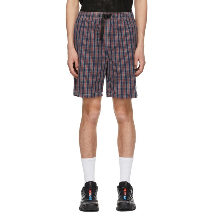 Photo: Stussy Blue and Red Brushed Cotton Mountain Shorts