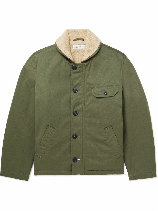 Photo: Universal Works - N1 Fleece-Lined Cotton-Twill Bomber Jacket - Green