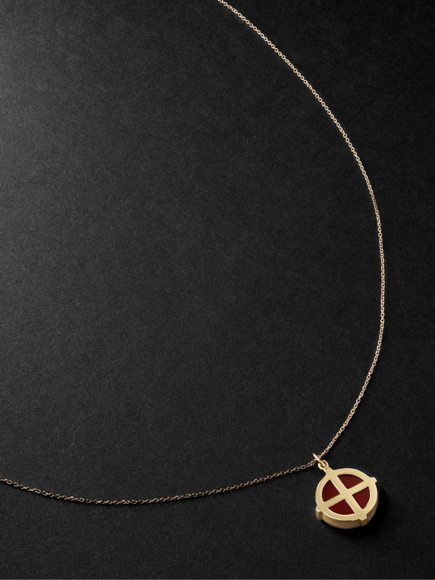 Photo: Luis Morais - 14-Karat Gold Carnelian Pendant Necklace