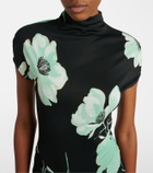 Alaïa Floral ruched jersey maxi dress