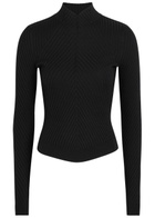Victoria Beckham Georgia Ribbed Merino Wool Jumper Black