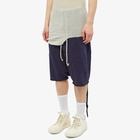 Rick Owens DRKSHDW Men's Drawstring Pods Short in Indigo