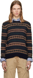 Polo Ralph Lauren Navy Fair Isle Wool Sweater