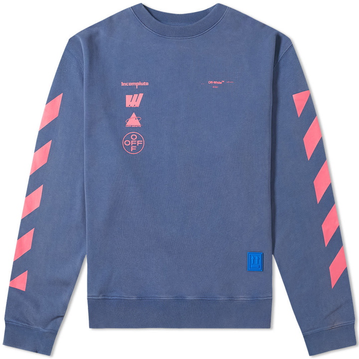 Photo: Off-White Diagonals Mariana Crew Sweat Blue