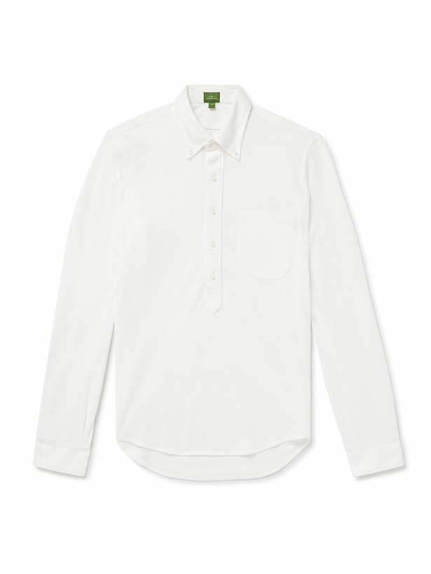 Photo: Sid Mashburn - Button-Down Collar Pima Cotton-Piqué Half-Placket Shirt - White