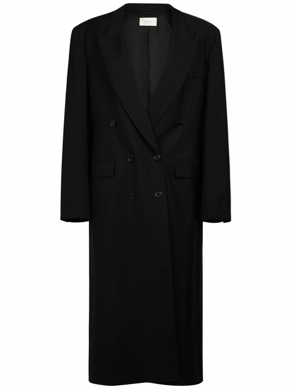 The Row Evia Belted Double Faced Silk Coat in Dune